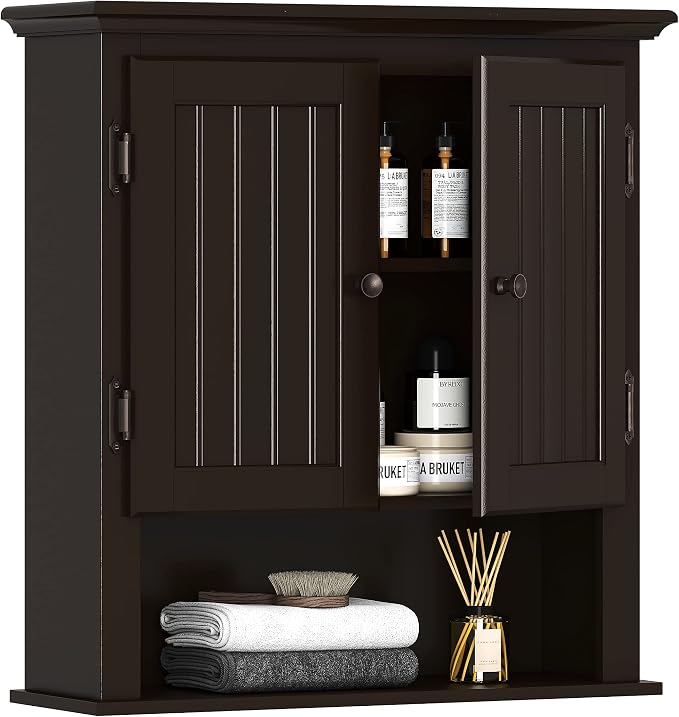 UTEX Bathroom Cabinet Wall Mounted, Wood Hanging Cabinet, Wall Cabinets by UTEX