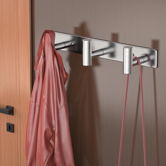 HUFEEOH 2 Pack Coat Hooks Wall Mount, Heavy Duty Towel Hooks Purse Rack - Image 6