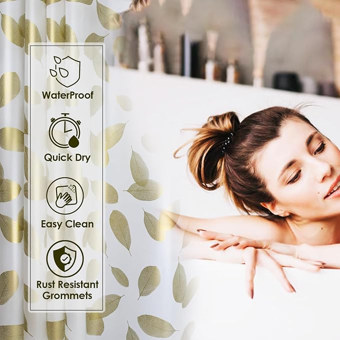 Plastic Shower Curtain Liner, Waterproof Printed PEVA Shower Curtain - Image 6