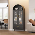 73''H Metal Arch Kitchen Pantry Cabinets, Arched Display Cabinet by JAORD