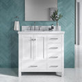 ARIEL Cambridge 37 Inch White Bathroom Vanity by Ariel
