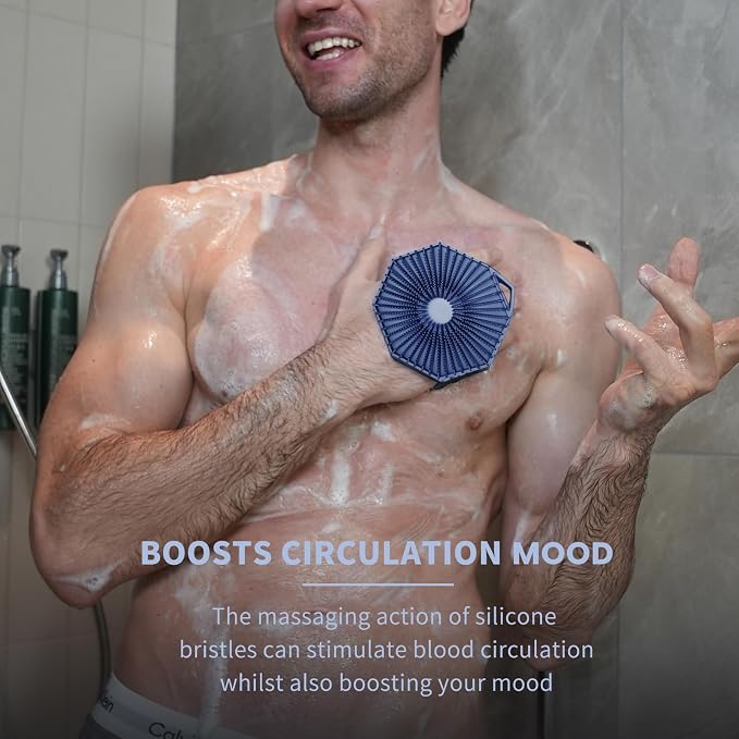 iTOKGOK® 2-in-1 Silver-Infused Silicone Body Scrubber, Double-Sided Design Body - Image 3