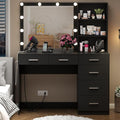 Loomie Vanity Desk with Lighted Mirror & Power Outlet, Makeup Vanity Table with by LOOMIEDirect