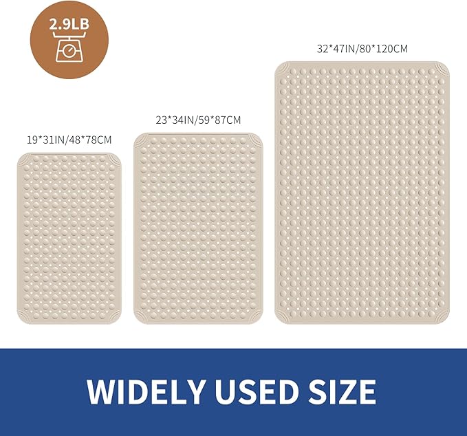 OTHWAY Large Shower Mat 34"x 23", TPE Non Slip Shower Mat - Image 2