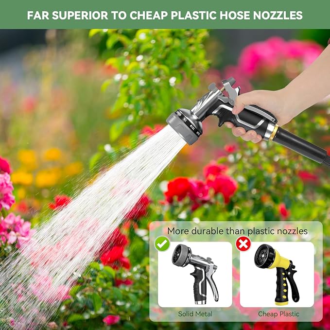 Garden Hose Nozzle, Heavy Duty Metal Water Hose Nozzle - Image 5