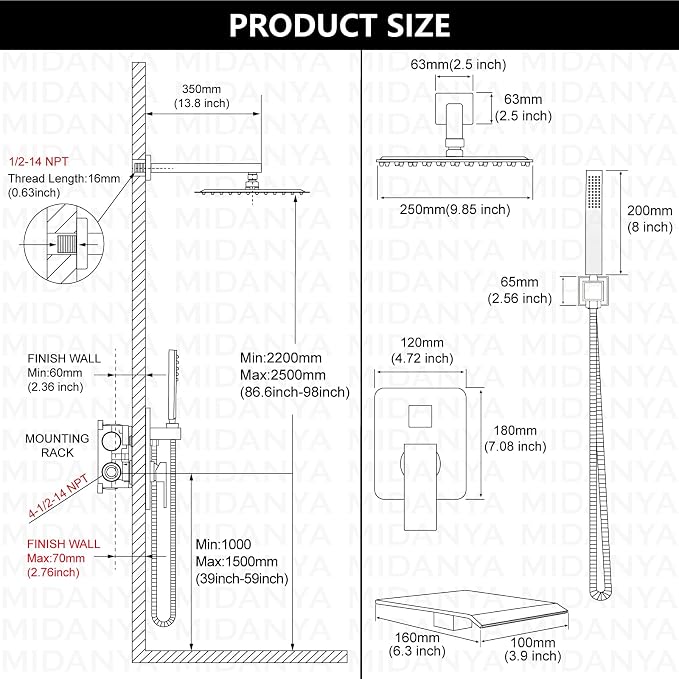 Midanya Rain Shower System - Image 6