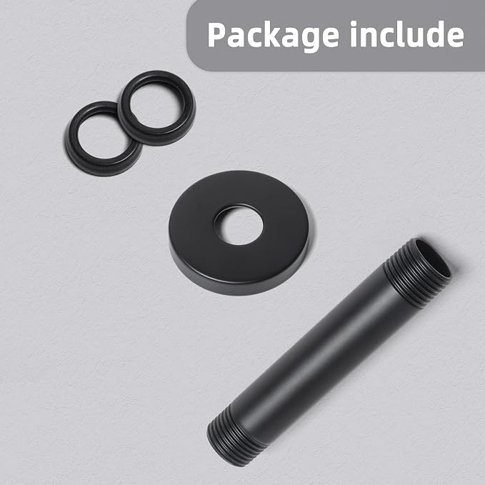 4 Inch Shower Arm with Flange, Ceiling Mounted Shower Head Extension Arm - Image 6