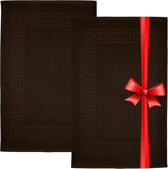 DAN RIVER Greek Cotton Bath Mats Set of 2 – Not a Bathroom Rug, Ultra Soft by DanRiver