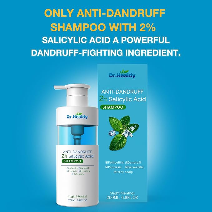 Dr.Healdy Anti-Dandruff Shampoo and conditioner set-2% Salicylic Acid, Stop - Image 6
