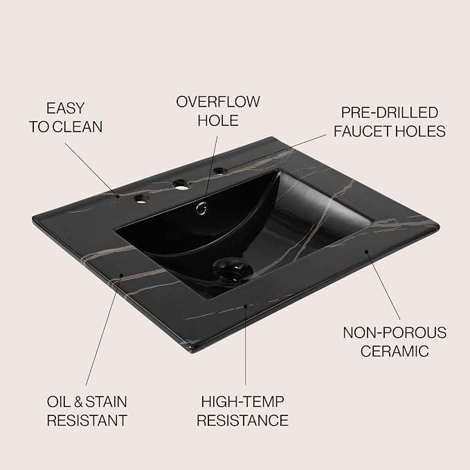 JONATHAN Y SNK1001D Ancillary 3-Hole 24 in. W x 18.25 in. D Classic - Image 4