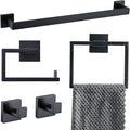 YACVCL 5 Pieces Black Bathroom Accessorie Set 23.6 Inch Towel Bar Set, by YACVCL