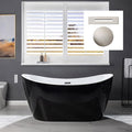WOODBRIDGE 59" Acrylic Freestanding Bathtub Contemporary Soaking Tub, BTA1816-BN by WOODBRIDGE