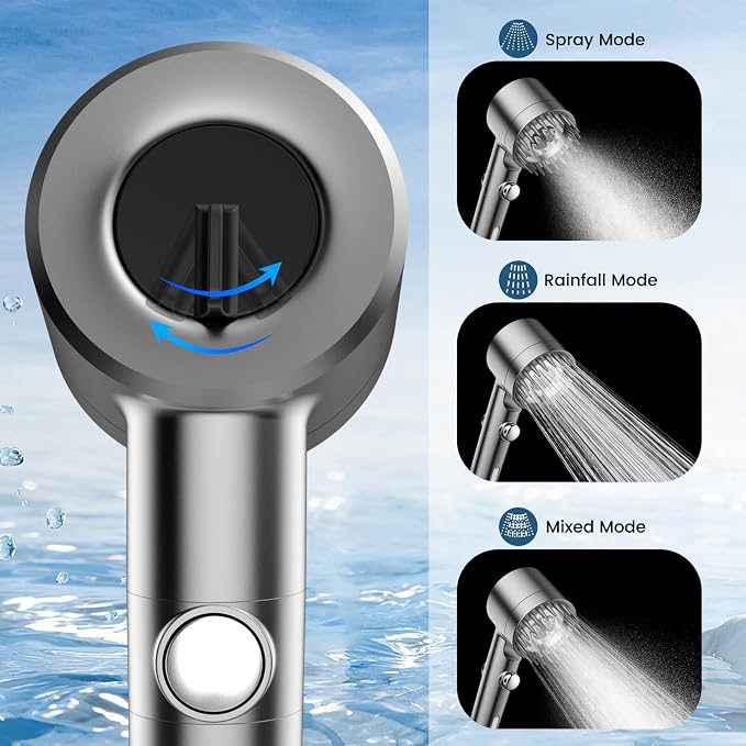 Filtered Shower Head with Handheld, High Pressure Water Flow and Multiple Spray - Image 5