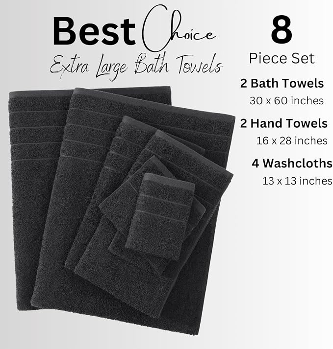 Casa Platino 100% Mercerized Cotton Luxury Bathroom Towels Set - Image 4