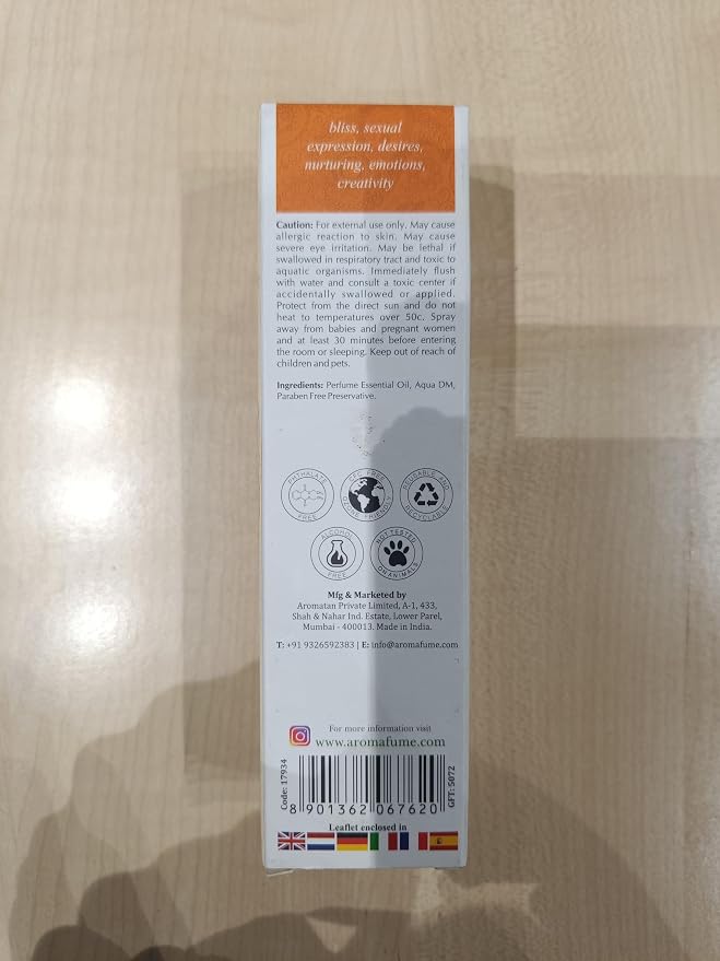 Sacral Chakra Natural Mist by Aromafume | 100ml/3.3 fl oz | Swadisthana | - Image 8