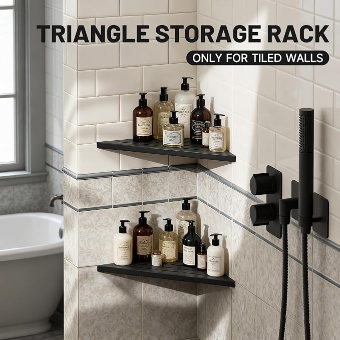 Corner Shower Shelves 10" Matte Black, 2 Pack 304 Stainless Steel Shower Corner - Image 5