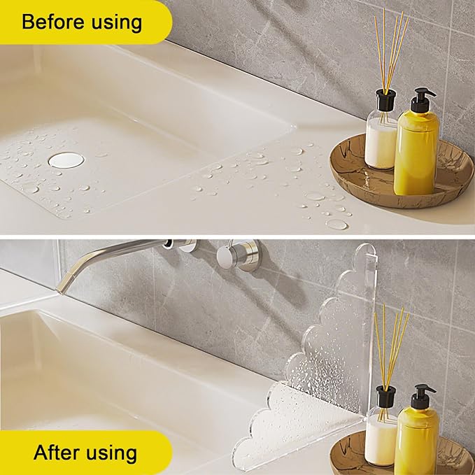 LUGUNU 2 Pack Acrylic Shower Splash Guards 9.4x9.4 In, No Drill Self-Adhesive - Image 5