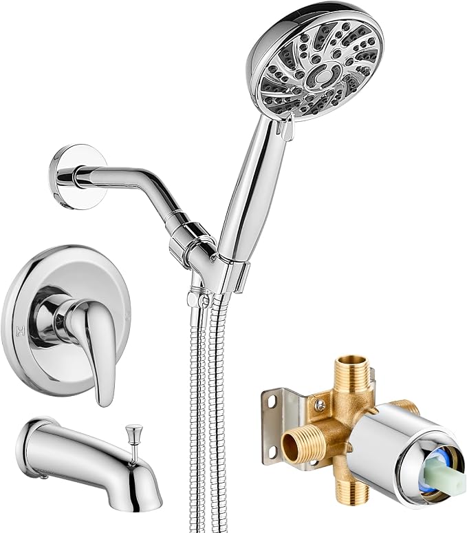 gotonovo Bathroom Shower Head Kit High Pressure Combo System Shower Faucet 6 by HOME