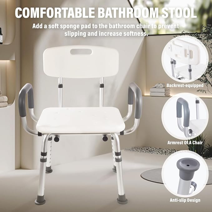 FSA/HSA, 500 lbs Heavy Duty Shower Seat - Image 5