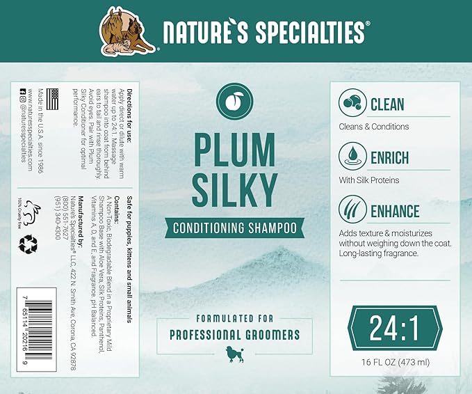 Nature's Specialties Plum Silky Ultra Concentrated Dog Shampoo Conditioner - Image 5