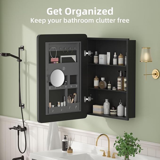 20×28 Black Medicine Cabinet - Image 9
