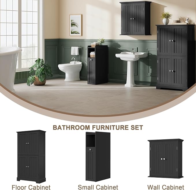 ChooChoo Slim Bathroom Storage Cabinet, Narrow Small Bathroom Organizer - Image 3