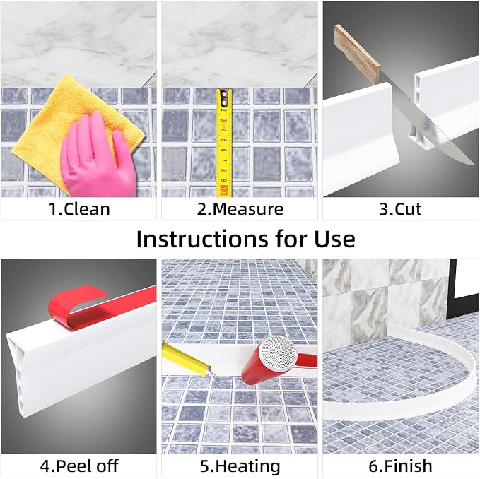 Raycity 3" High Shower Threshold Water Dam 59 IN Collapsible Shower Water - Image 5