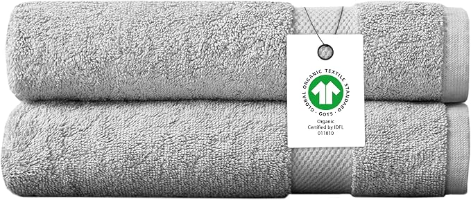 Delara 100% Organic Cotton Towels 650 GSM Plush Feather Touch Quick Dry Bath by Delara
