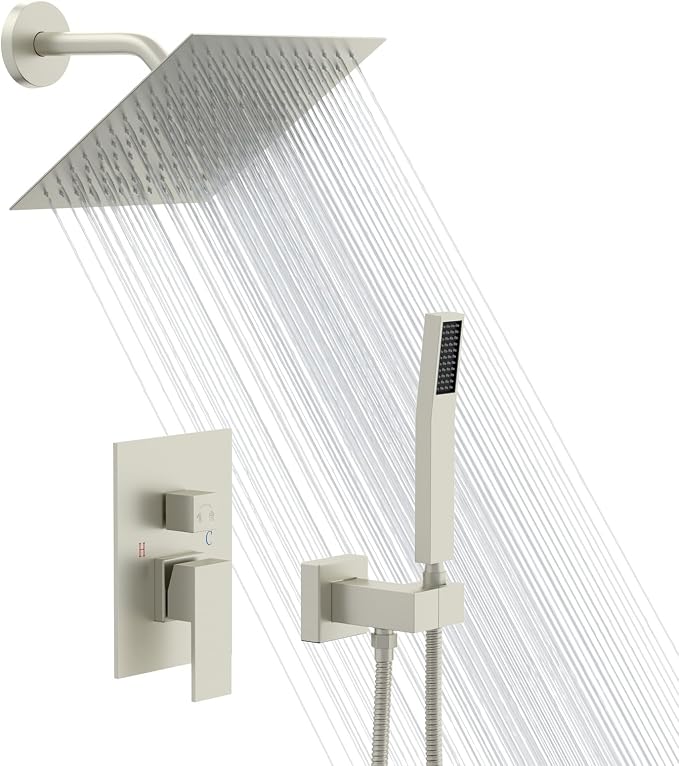Lordear Rain Shower System 8 Inch Wall Mounted Shower Faucet Set Stainless by LORDEAR