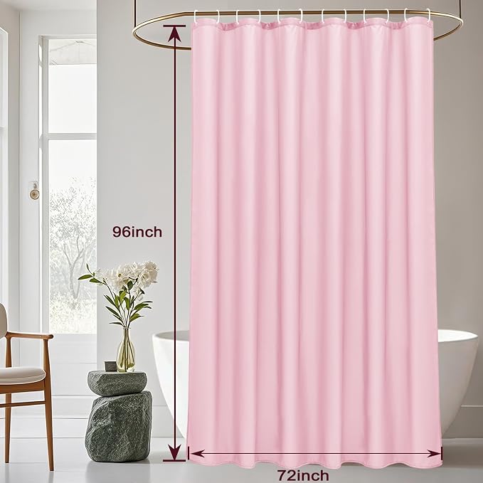 AooHome 72x96 inch Fabric Shower Liner, Extra Long Solid Color Shower Curtain - Image 8