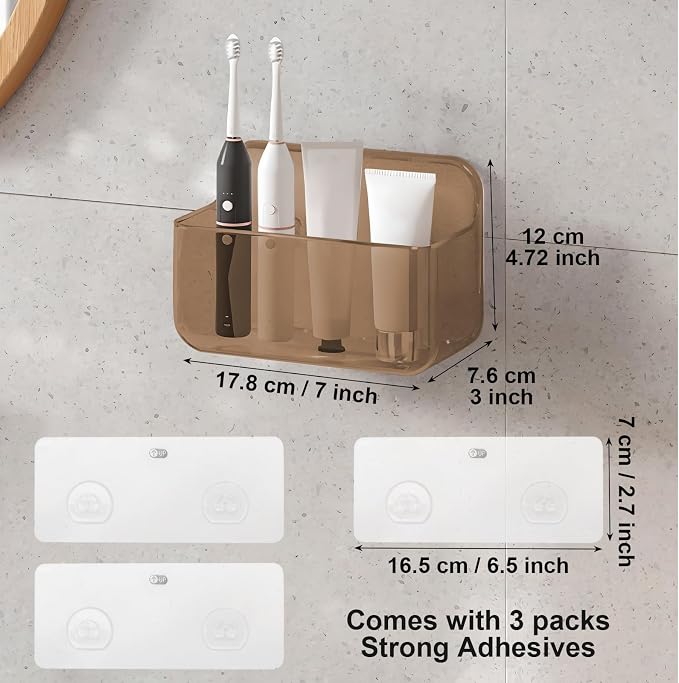 Diesisa 2pc Acrylic Wall Mount Organizer, Adhesive Cabinet Door Organizer - Image 2