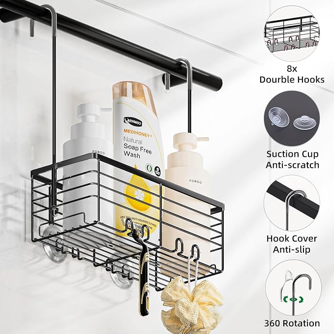 SHANSHUI Shower Hanging Caddy, Bathroom Shower Organizer Basket, Shampoo - Image 5