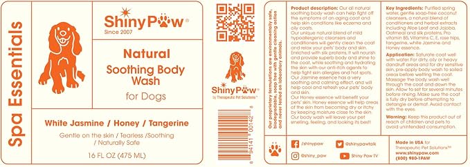 Jasmine & Honey Spa Body Wash for Dogs by Shiny Paw 16 oz | Dog Itchy Skin - Image 8