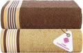 CASA COPENHAGEN He & She 2 Pieces Large Bath Sheet Set- Brown + Beige, 550 GSM by CASACOPENHAGEN