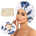 Large Shower Caps for Women Reusable Waterproof Satin Lined Shower Cap by Luvruitaky