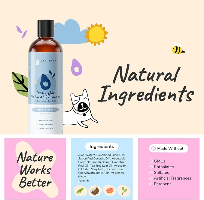 kin+kind Organic Dog Shampoo Itchy Skin Relief – Natural Dog Shampoo - Image 5