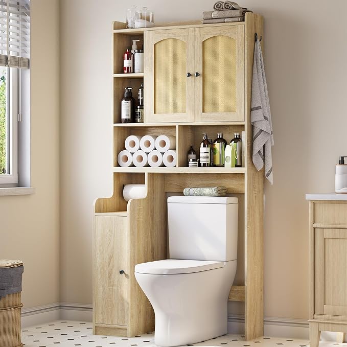 Itaar Over The Toilet Storage Cabinet, Farmhouse Rattan Bathroom Cabinet by Itaar
