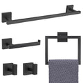 YACVCL Black Towel Bar Set 5-Piece Bathroom Hardware Accessories Set, SUS304 by YACVCL