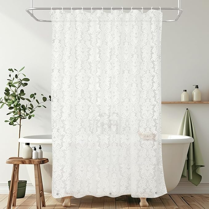 PEVA Shower Curtain, 72 x 72 Water Repellent Premium Bathroom Shower Curtain by DecorateYourLife