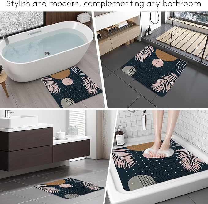 Bathtub Mat Non Slip, Bohemia Square Bath tub Mat Shower Floor Mat - Image 6