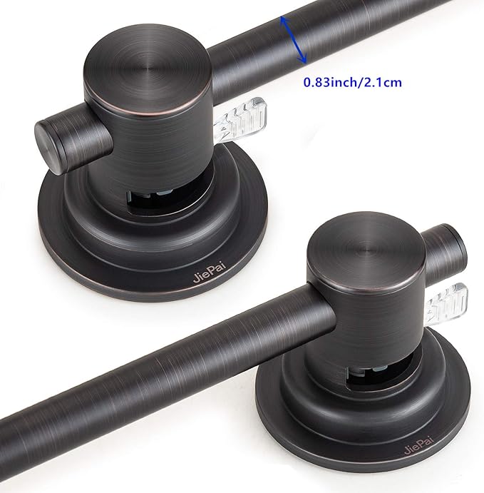 JiePai Suction Cup Towel Bar 24 Inch Oil Rubbed Bronze, Removable Modern Vacuum - Image 4
