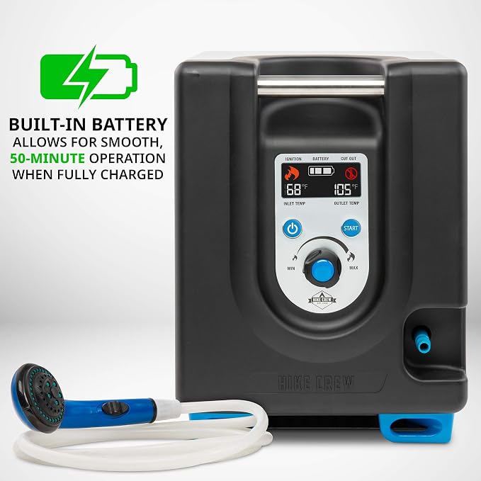 Hike Crew Portable Propane Water Heater & Shower Pump w/Built-in Battery | - Image 4