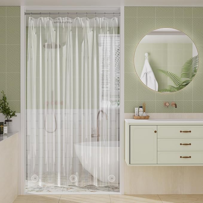Amazer Clear Shower Curtain Liner, 60x72 Plastic Shower Liner PEVA Medium by Amazer