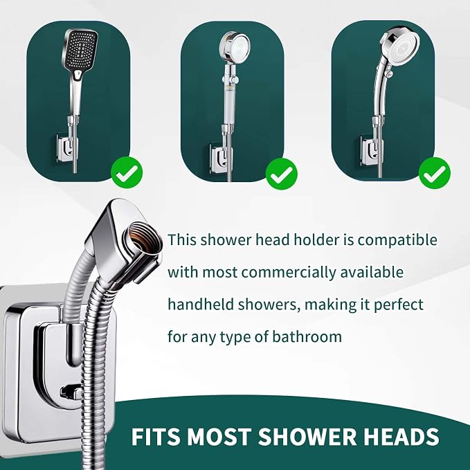 Shower Head Holder Wall Mount, 360° Adjustable Handheld, No-Drill Strong - Image 6