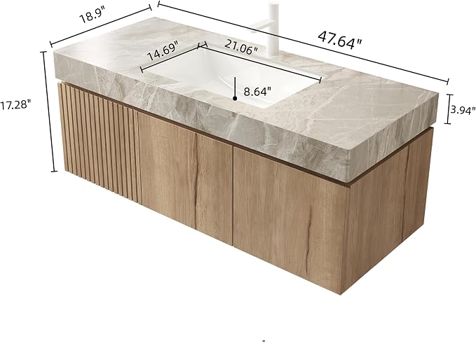 LKTART Floating 48 Inch Bathroom Vanity - Image 2