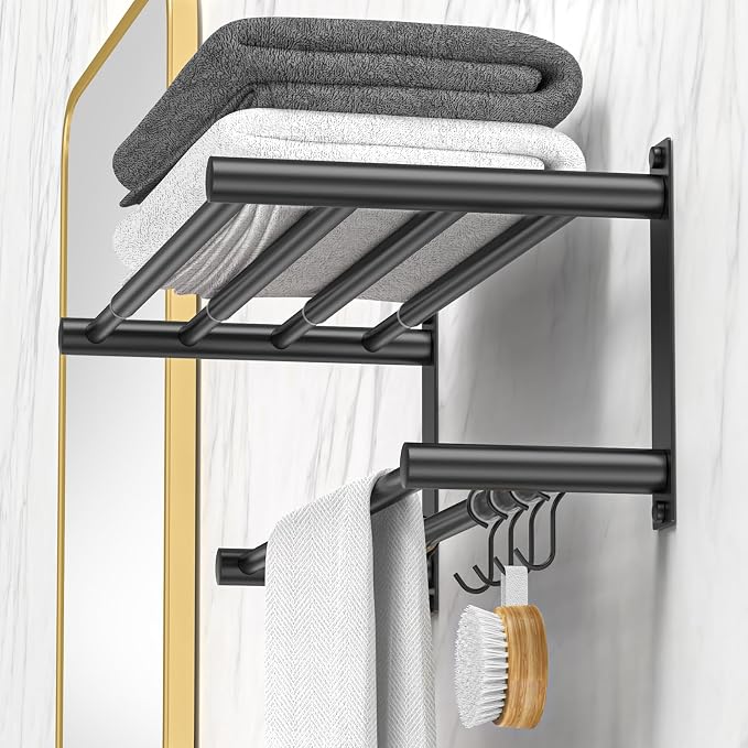 Black Adjustable Black Towel Bar by CAXIMSY