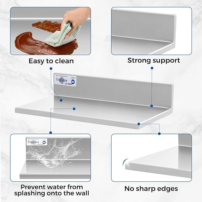 Profeeshaw Stainless Steel Shelf Wall Mounted Commercial Stainless Steel - Image 4