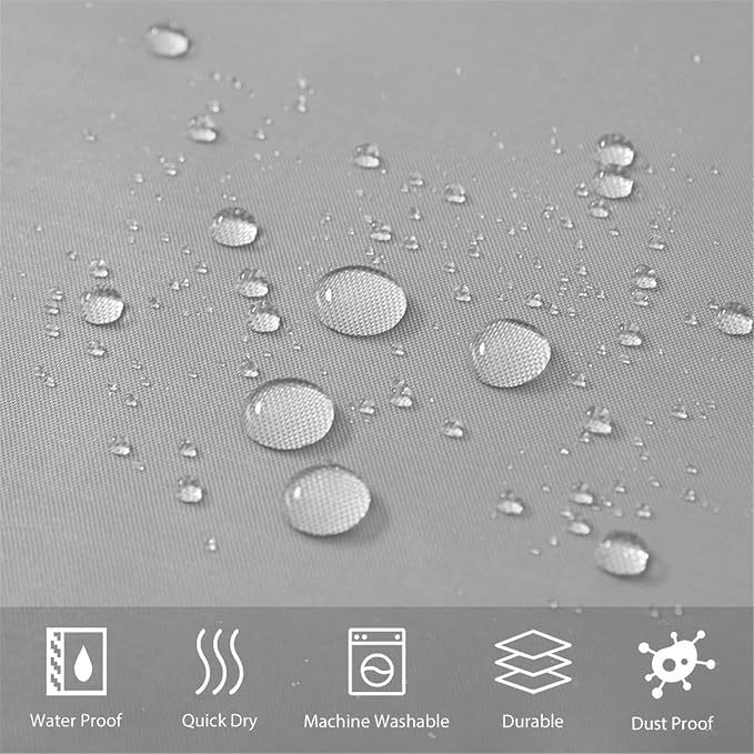 Furlinic No Hook Extra Wide Shower Curtain, Polyester Fabric Shower Curtain - Image 3