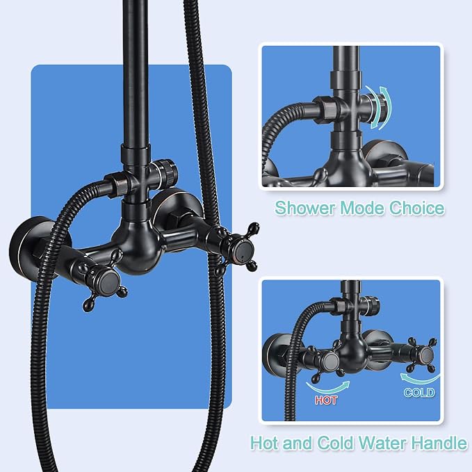 Rain Shower System Oil Rubbed Bronze Outdoor Shower Faucet Set - Image 6