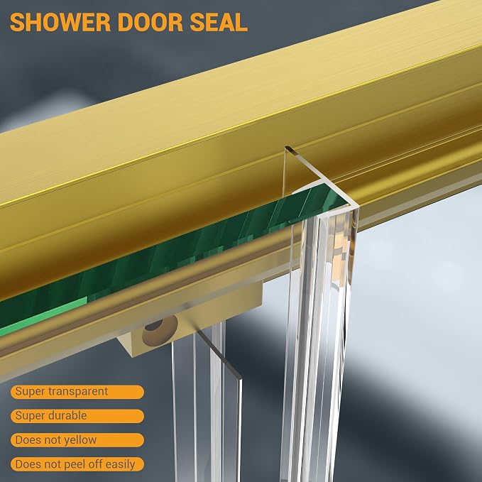 Bathroom Shower Glass Door 45.4"-47" W×76" H, Single Sliding Shower Door - Image 3